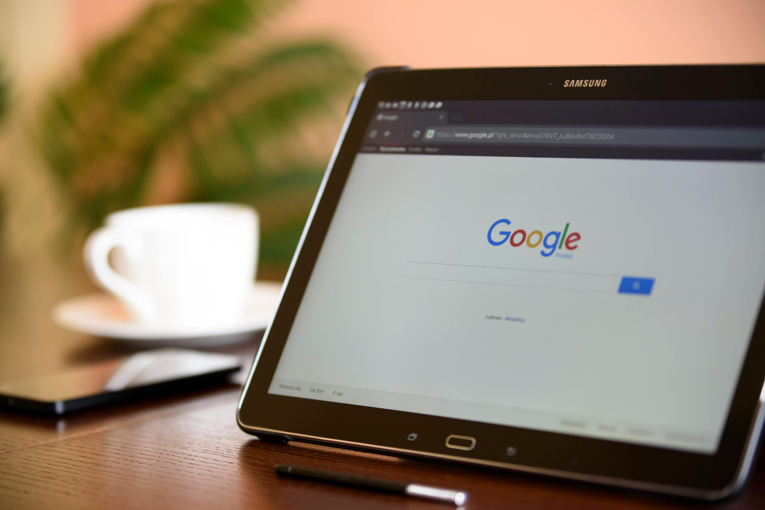 Picture of a Tablet with the Google Search Engine open